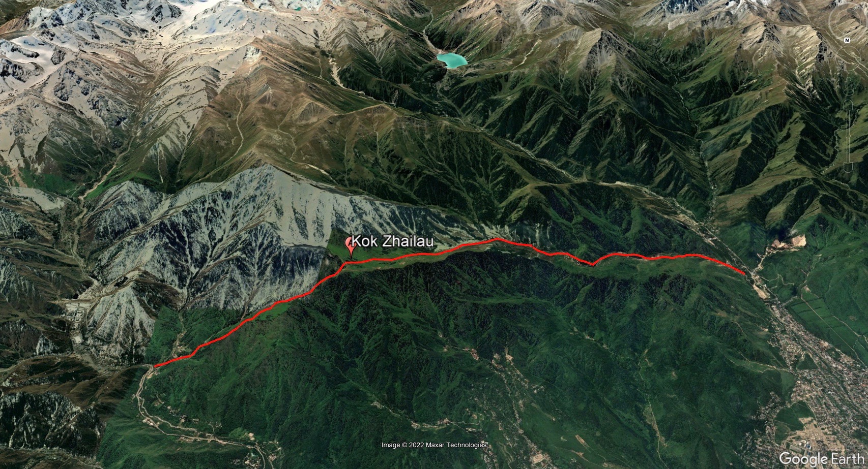 Kok Zhailau hiking map