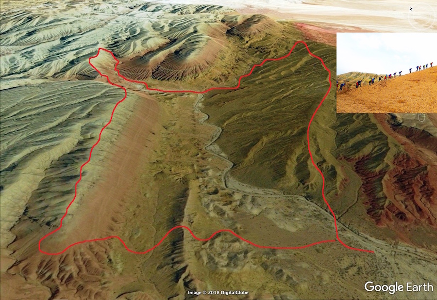 hiking map in Aktau mountains