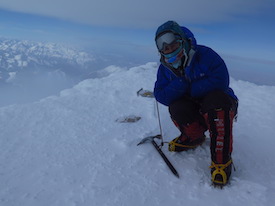 Asya Burambayeva on the top of Elbrus