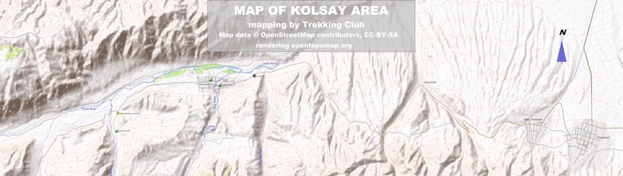 Kolsai and Kaindy lakes map
