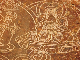 Buddhist carvings at Ili riverbank