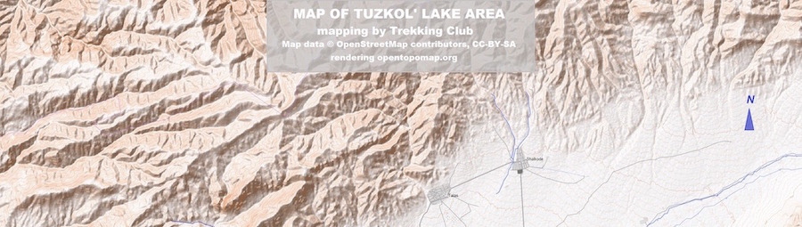 Tuzkol and Komirshi area map
